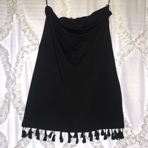 Black Tube Dress with Tassels